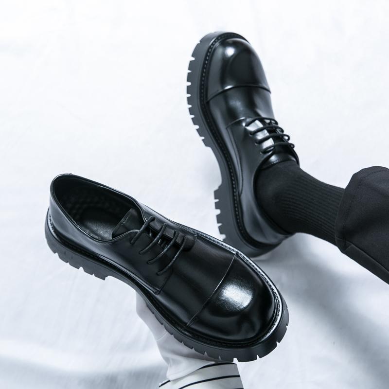 2024 Hot Selling Low Cut Men's Leather Casual Shoes Interview Commuting Business Shoes Lace Up Retro Brown Men's Oxford Shoes