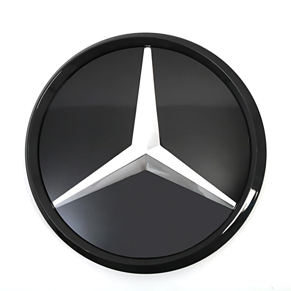 Calandre avant 3D Miroir Étoile Emblème Logo Noir Brillant et Argent Chrome Pour Mercedes Benz Classe E W213 2016-2020 E200 E2