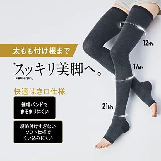 GUNZE Socks Compression Over Knee RIZAP Wear While Sleeping Refreshing Beautiful Legs Nighttime Full Leg Length Ladies