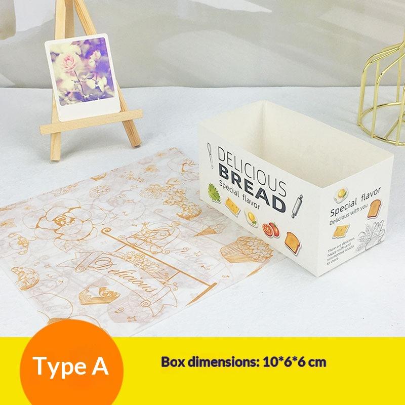 10Pcs Small Size Sandwich Wrapping Box Disposable Food Container Cake Toast Bread Hamburger Party Baking Supplies