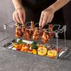 A Foldable Stainless Steel Chicken Leg Rack, Suitable for Vertical Smokers, Ovens, and Kitchen Additions, Perfect for Picnics, Camping, Barbecues