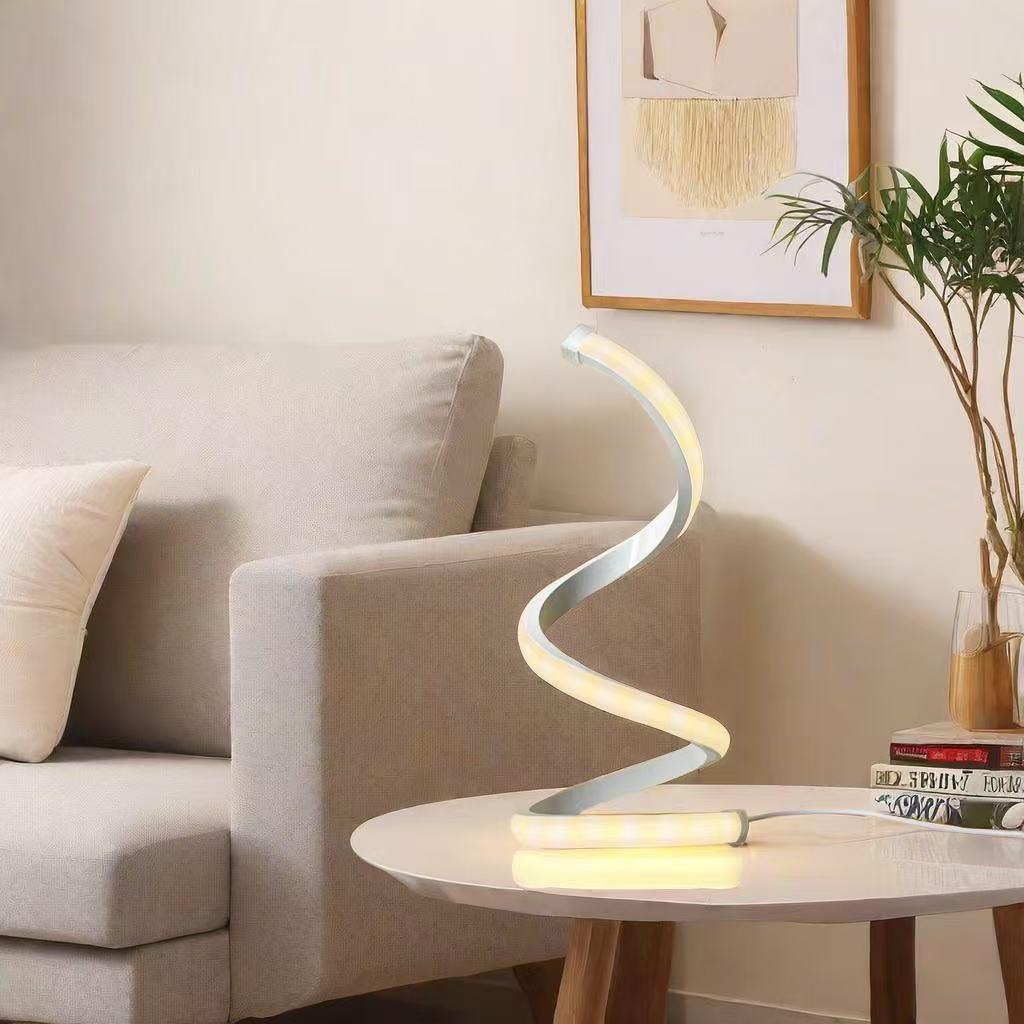 2025 Cross-border E-commerce: Modern Spiral, Adjustable LED, USB-Powered Desk Lamps