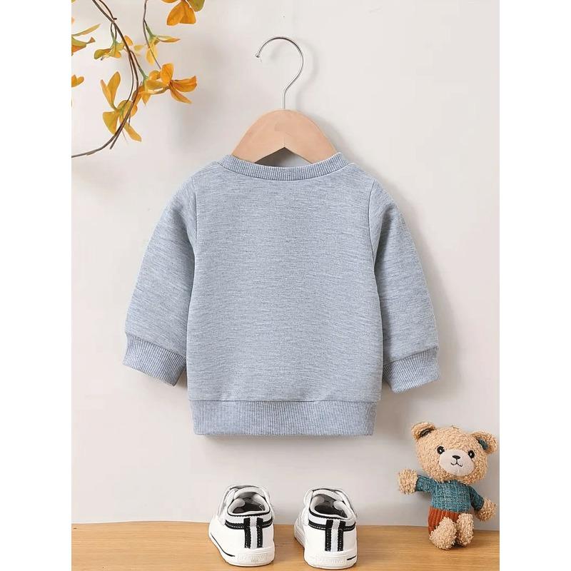 European sizes Cute and Fun Printed Pattern, Thin and Versatile Comfortable Round Neck Hoodie for 0-3 Year Old Kids , Suitable for Outdoor Wear
