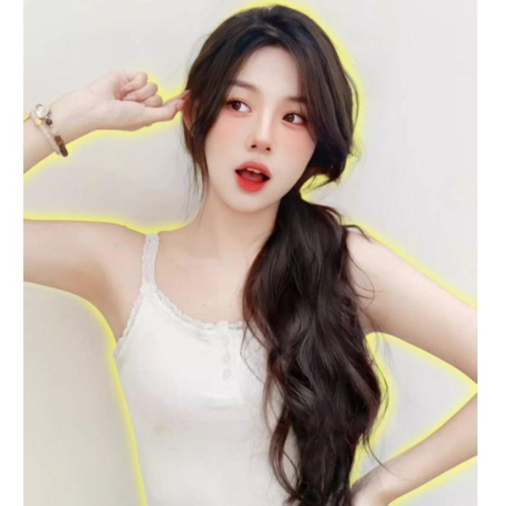 Korean Hair Band Long Wavy Ponytail Elastics Hair Ties Pony Tail Hairpiece  Girls