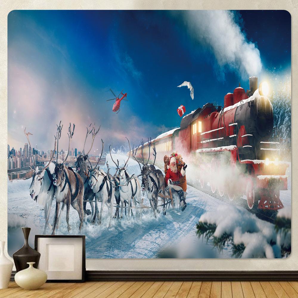 Christmas God Deer Tapestry Hippie Christmas Home Decor Tapestry Boho Room Wall Decor Background Fabric Tapiz Navideño