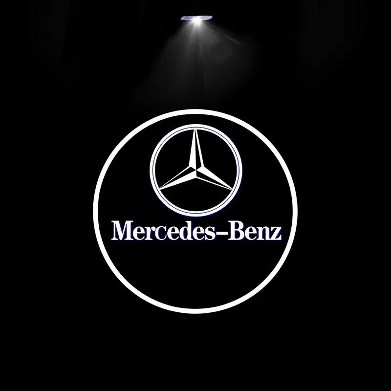 2pcs Car door welcome light logo Emblem For Mercedes Benz A C E GLC GLA GLE GLB Class W177 W205 W212 W213 X253 X156 W166 X247