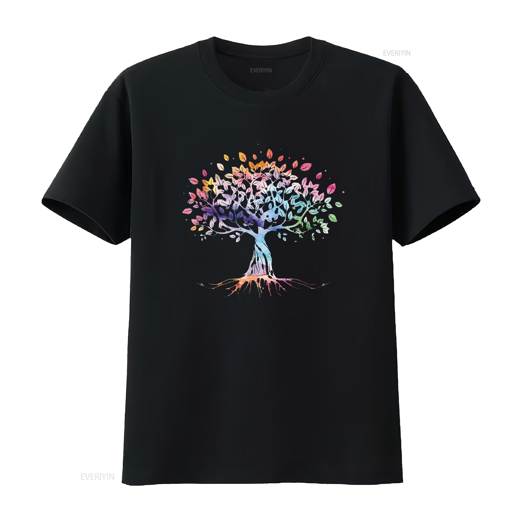 

Mens Colorful Life Is Really Good Vintage Unique Tree Art T Shirt Black Medium vintage Washed Comfortable Slightly Casual 4XL