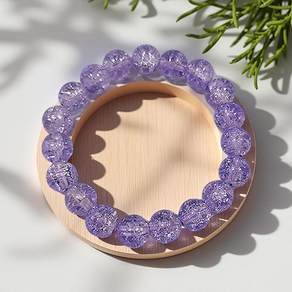 10mm Dopamine Jade Crushed Glass Bracelet: Women's Light Luxury Fidget Beaded Bracelet