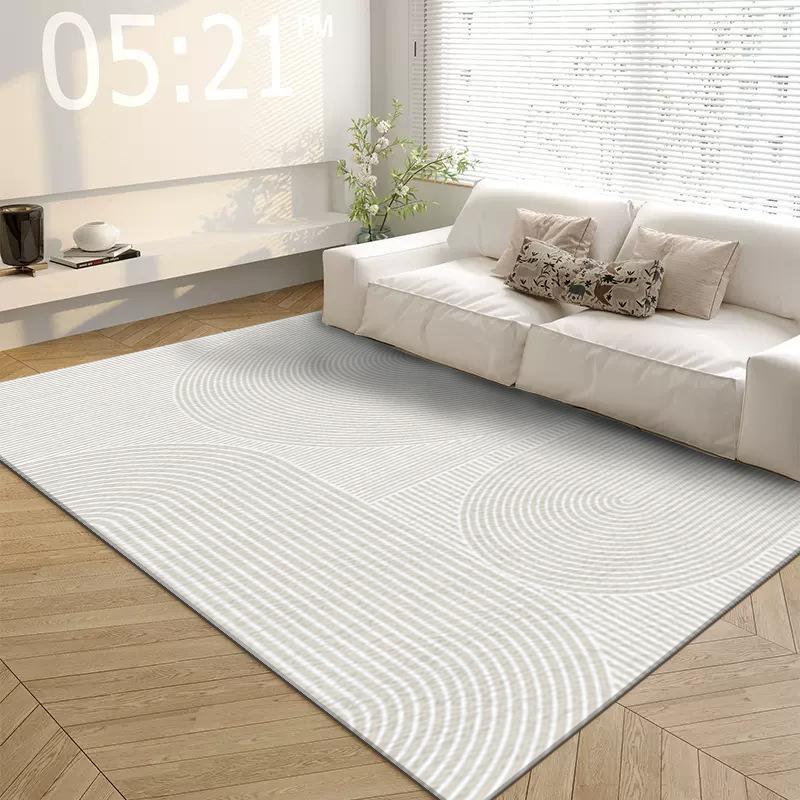 Simple Geometric Lines Imitation Cashmere Carpet Planting Bedroom Velvet Flat Replacement Bedside Blanket Tatami Floor Mat Living Room Table Blanket