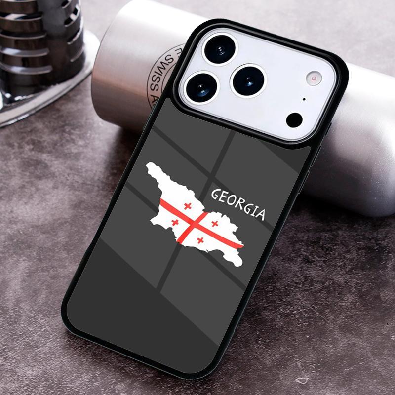 Georgia Flag Phone Case for iPhone 17 16 15 Pro Max Air 14 13 12 11 Plus Shockproof Cover