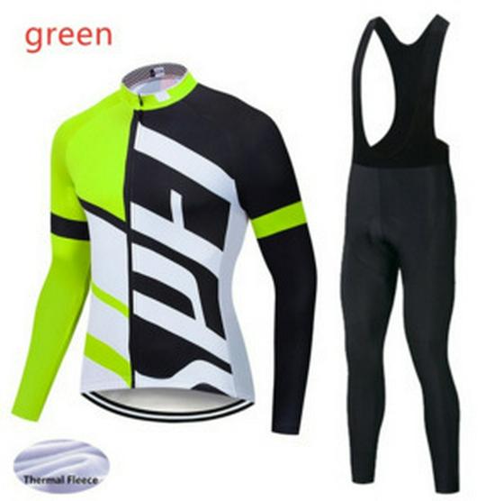 Unisex Fleece Lined Cycling Suit: Warm Long Sleeve Set for Autumn/Winter