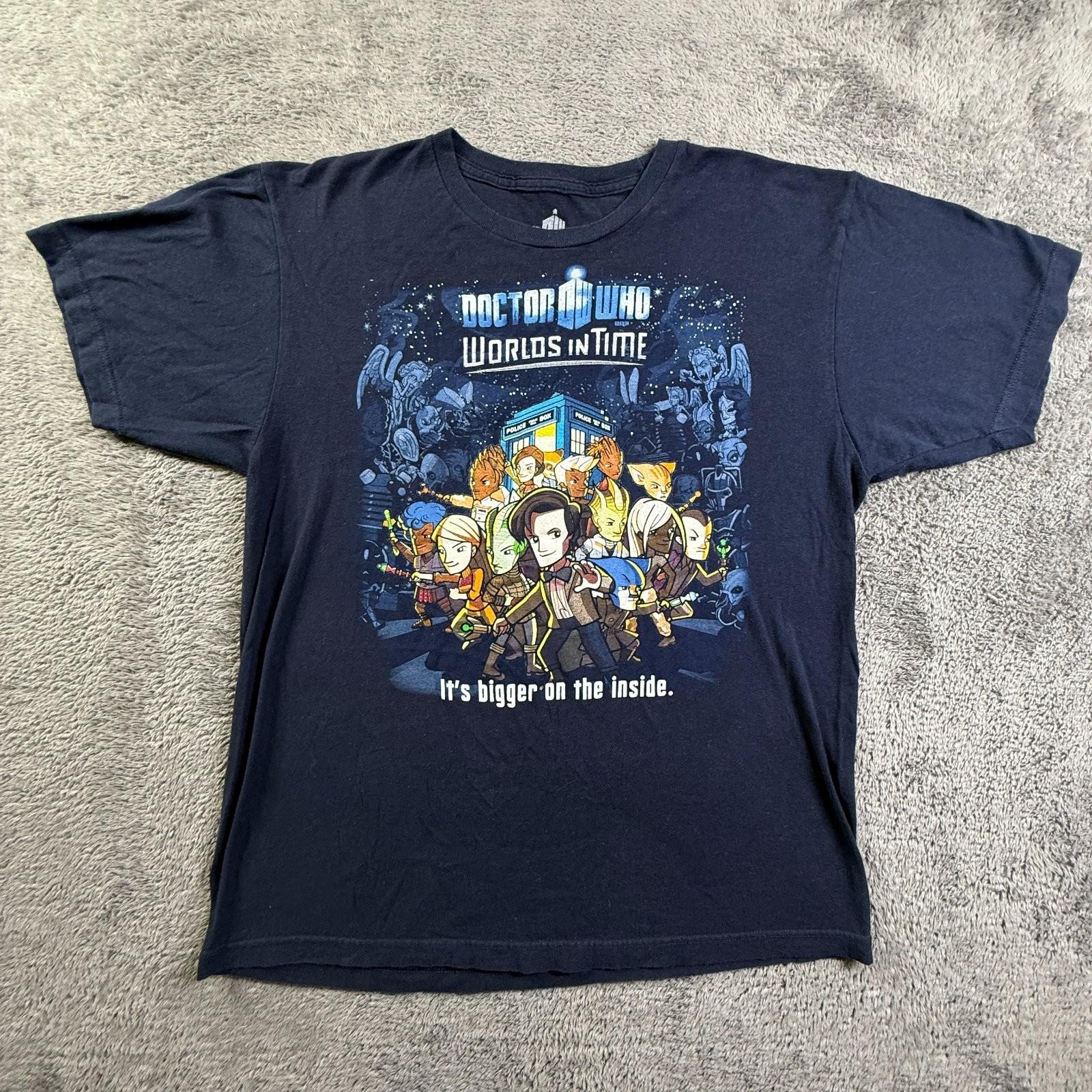 Ripple Junction Doctor Who Worlds in Time Adult L Navy Graphic Tee Shirt BBC Unisex T-Shirt S