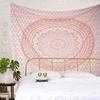 BLESS INTERNATIONAL Indischer traditioneller Mandala-Hippie-Wandbehang, Baumwoll-Wandteppich, Ombre-Bohemian-Tagesdecke (Roségold)