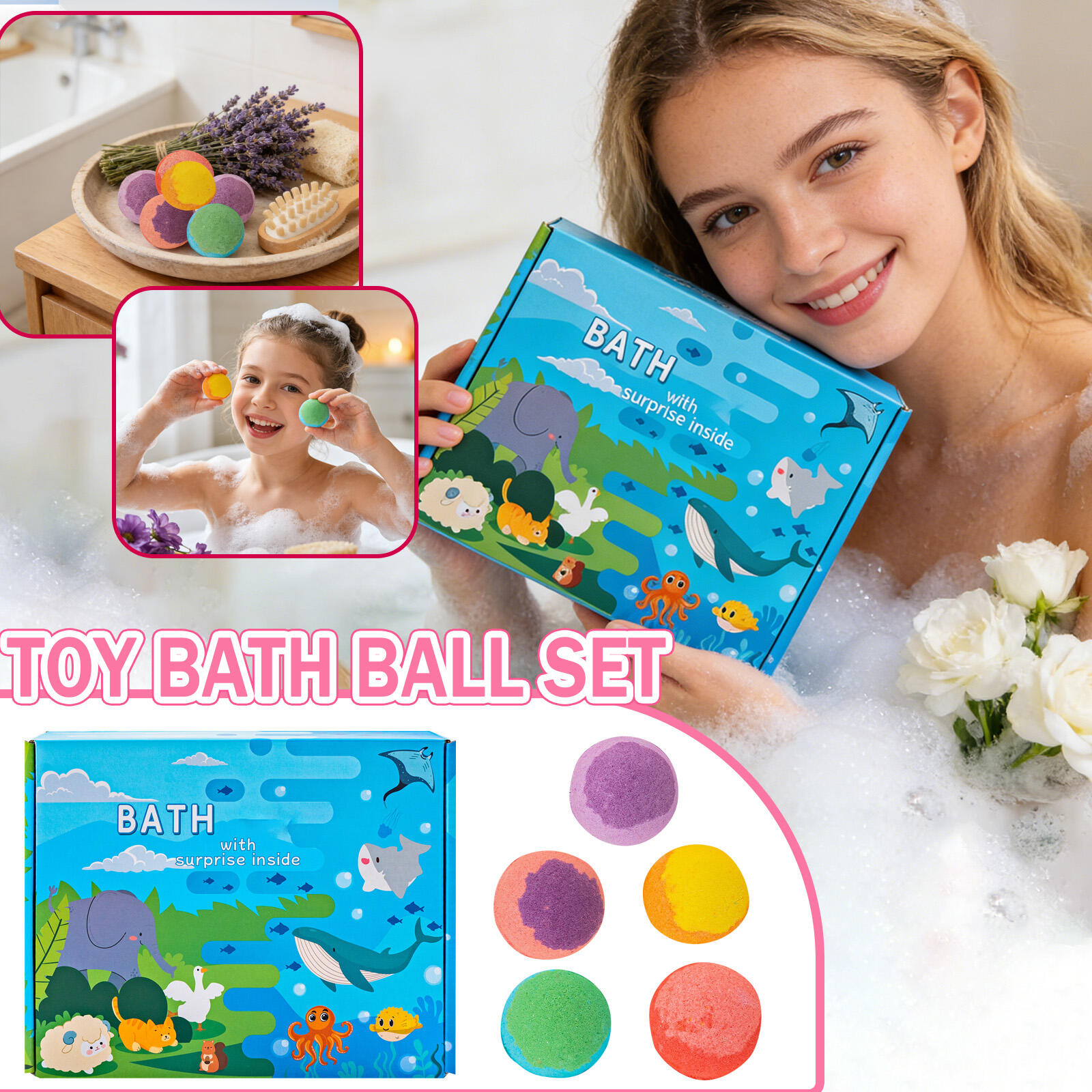 

Toy Bath Bomb Set, Containing Surprise Toys In Bath Gel, A Children s Bath Toy Gift one size