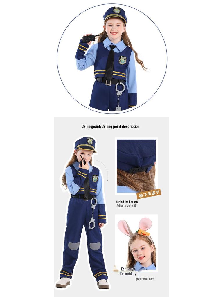 Police Officer Rabbit Costume for Men & Women - Animal Cosplay for Christmas