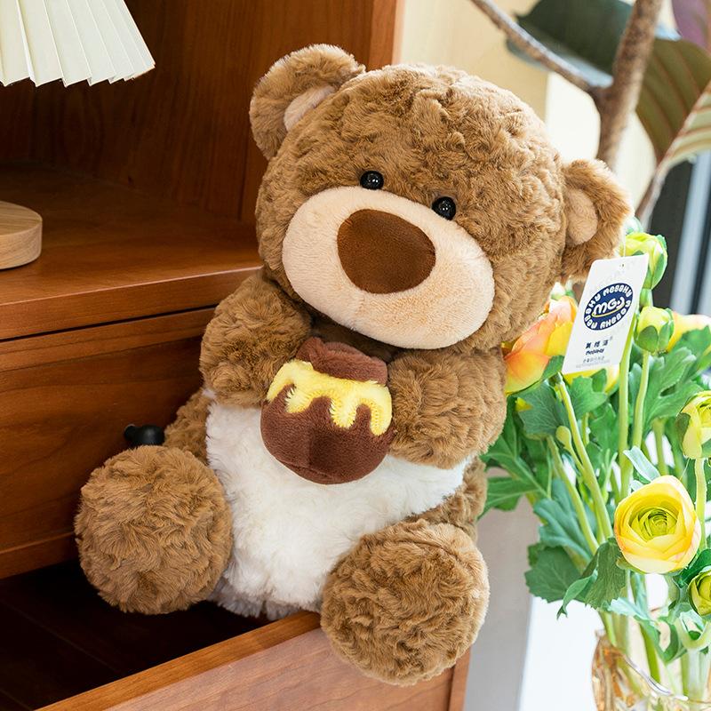 Niedliche und bequeme Honigtopf-Bärenpuppe Lamm Plüschtier Wurfkissen Kinder beruhigende Begleitpuppe
