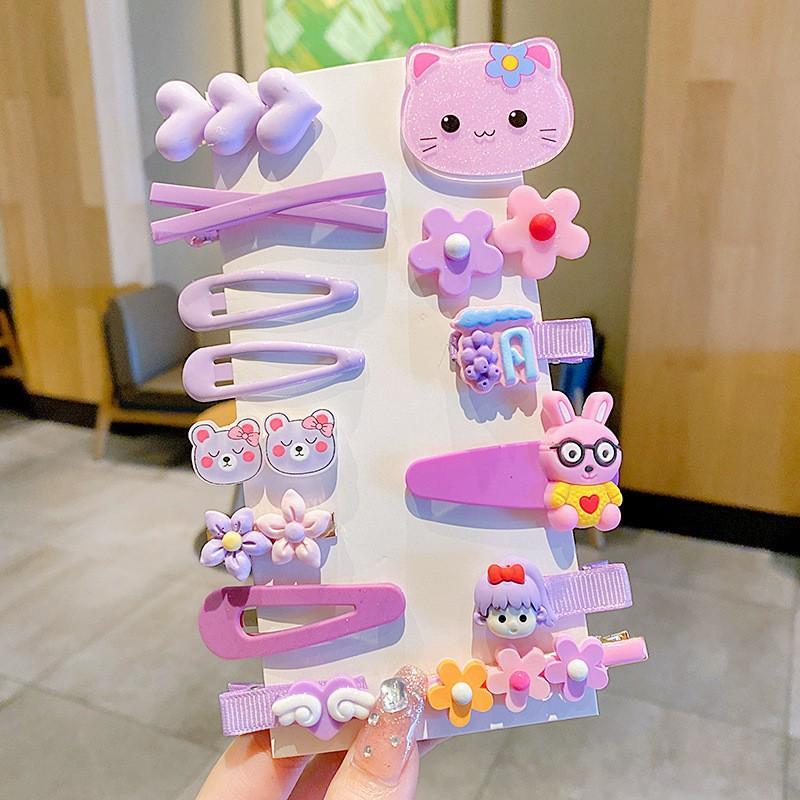 14 Pcs Hairpin Girl Children's Cute Clip Headdress Hairpin New Girl Hair Accessories Bangs Side Clip