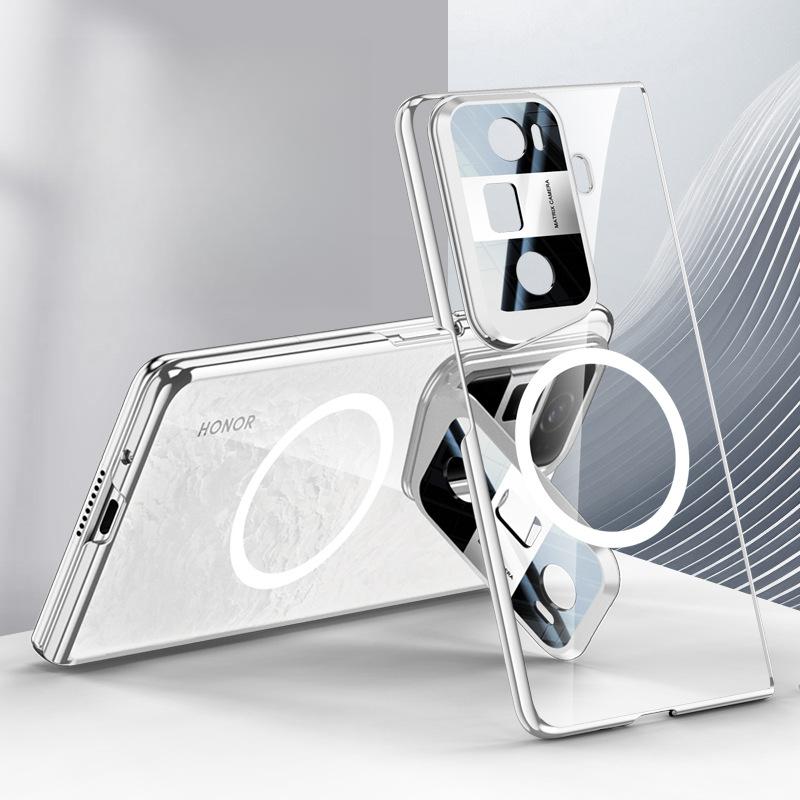 Geeignet für Honor Magicvs3 Handyhülle Folie Integriert Einfach All-inclusive Anti-Fall Ständer Magnetische Saugkraft Transparent Galvanisierte Schale