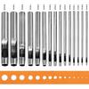 WUTA 15 Größe Loch Leder Loch Silber Stempel DIY Lochstanzen Stanzen, Rund, Stempel, Stempel, Set, Werkzeug, 0,5 mm - 10 mm