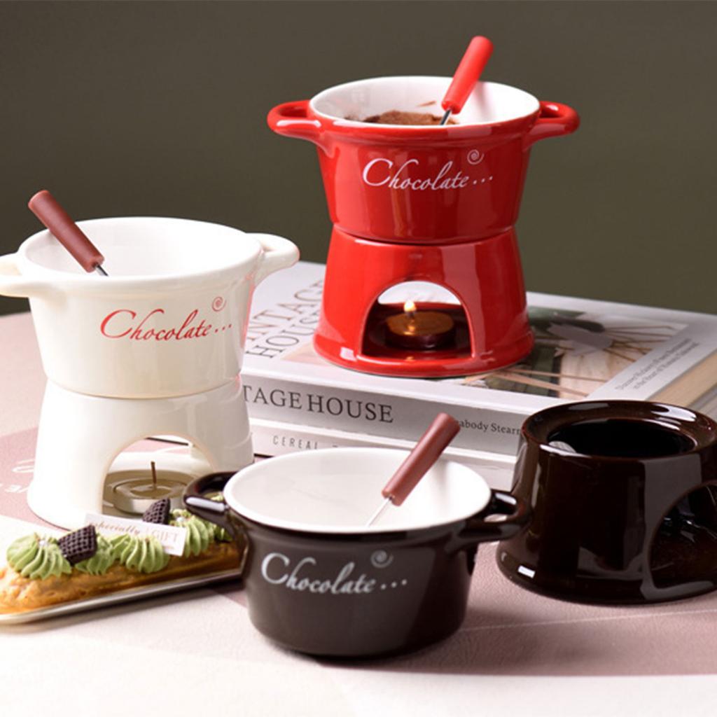 Ceramic Dipping Bowl With Even Heat Distribution For Chocolate Caramel Melting Suitable For Social Event