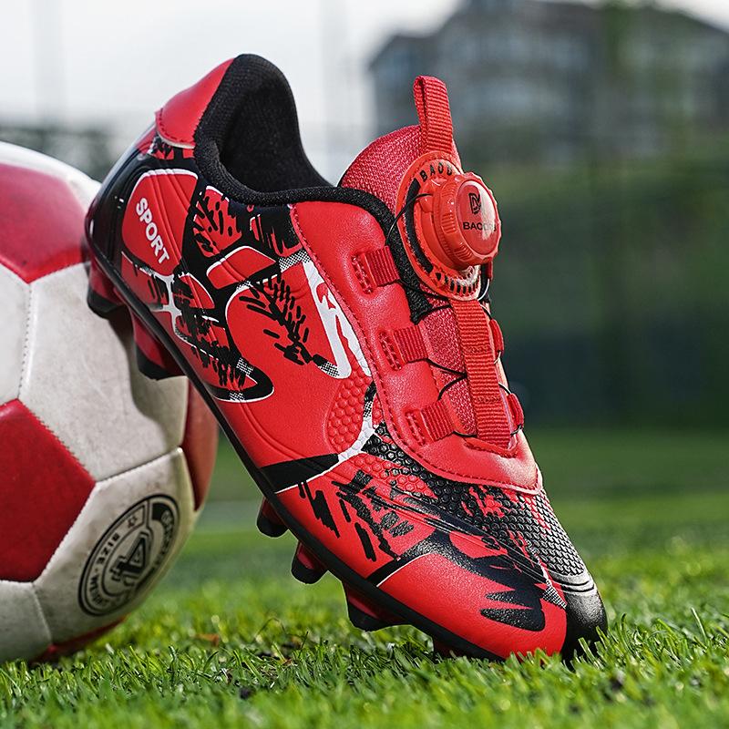 New Football Shoes Children's Rotary Buckle Elementary School Boys Girls Falcon Crush Nails Short Nails AG Long Nails Competition Training