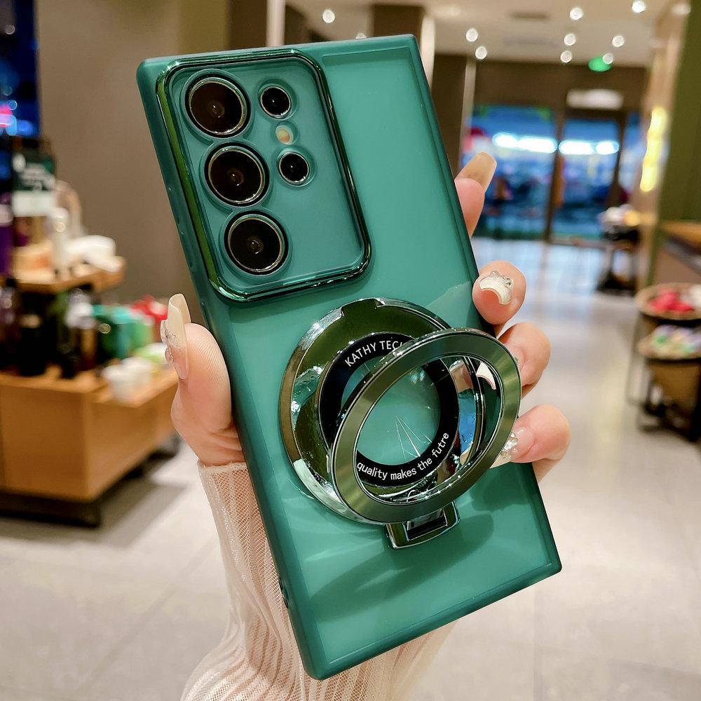 

Кольцевой держатель Мягкий чехол из ТПУ с защитой объектива для Galaxy S24 Ultra S23 Plus S23 FE S22 Plus Прозрачный противоударный защитный чехол For Galaxy S22 Plus темно-зеленого