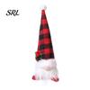 Festive Home Ornaments Christmas Gnome Figurine, Snowflake Knit Hat LED Light Up Rudolph Accents Doll, Nordic Noel Plush Ornament for Home,