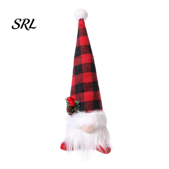 Festive Home Ornaments Christmas Gnome Figurine, Snowflake Knit Hat LED Light Up Rudolph Accents Doll, Nordic Noel Plush Ornament for Home,