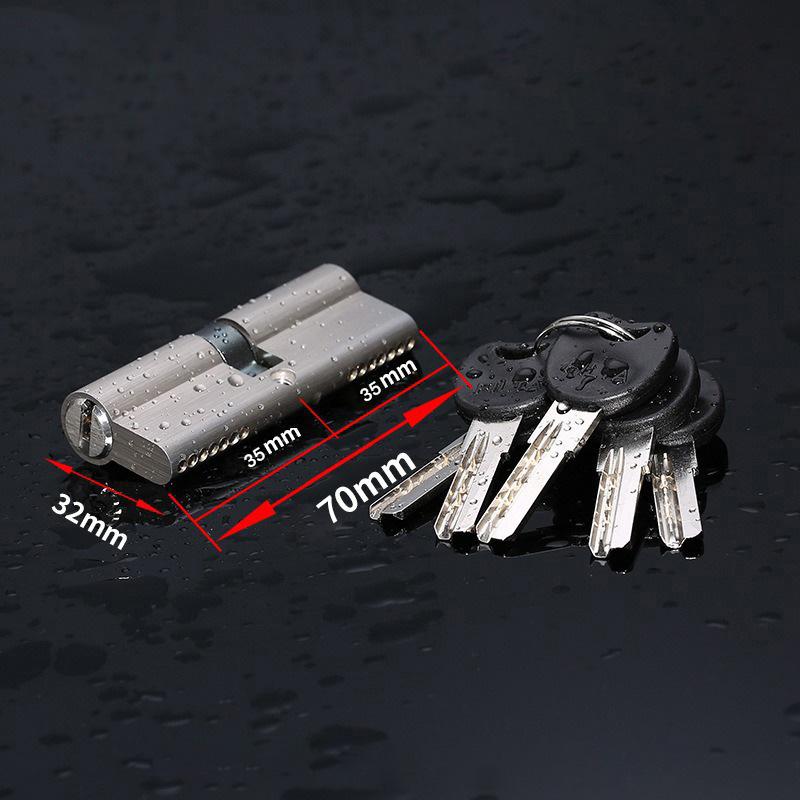 

Цилиндр замка двери 70мм/80мм/90мм Безопасность Медный цилиндр замка Внутренний Спальня Гостиная Ручка Латунный ключ Запирание 3/4/5 ключей Новый