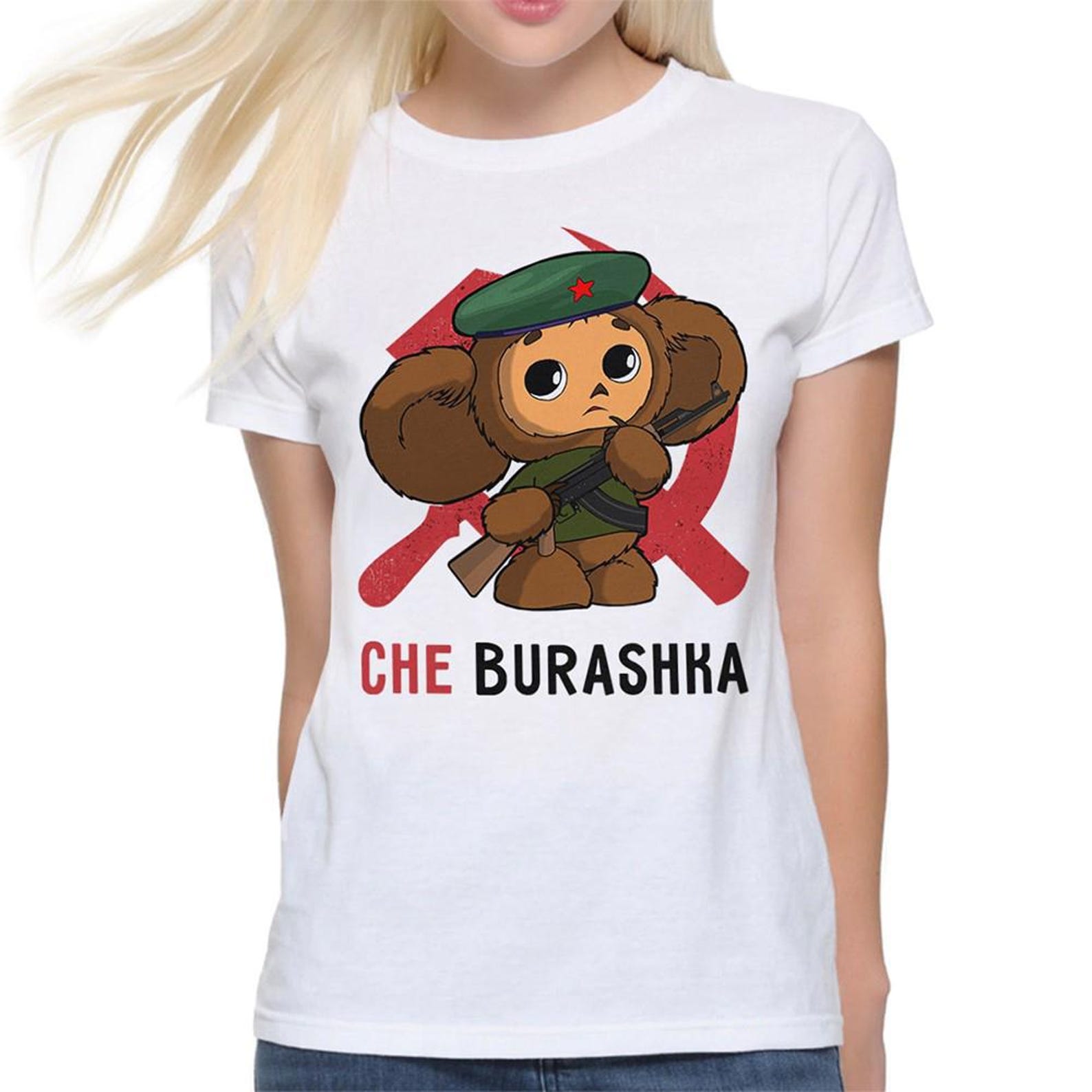 Cheburashka Che Guevara Communist Cool T-Shirt, Men s and Women s Sizes (CHE-982211) 3XL