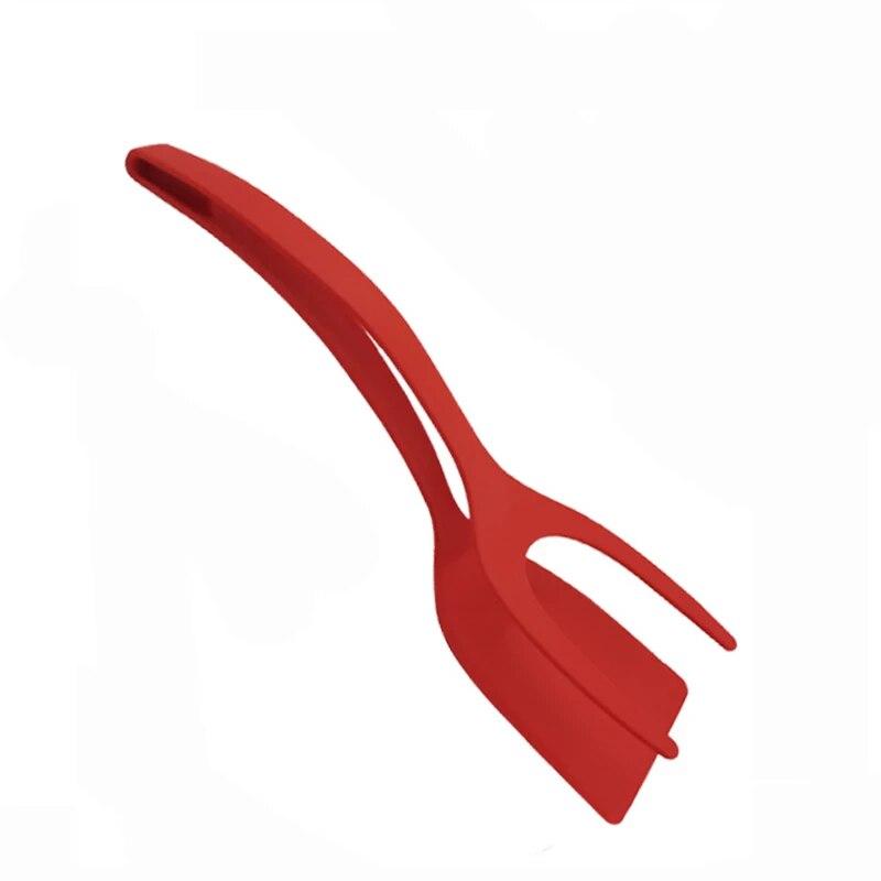 2-in-1-Antihaft-Pfannkuchenspatel, Pommes-Frites-Wender, Eierklemme, Braten, Steak, Pfannkuchenzange, Toast, Omelett-Clip, Küchenzubehör