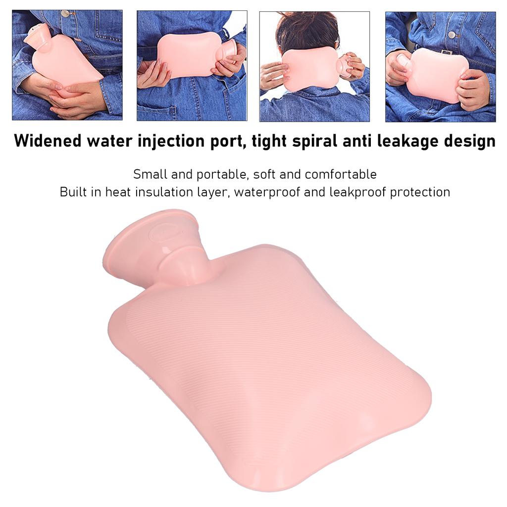 Hot Water Bottle Portable Thickened Water Injection 500ml Warm Water Bag for Warm Feet Cold