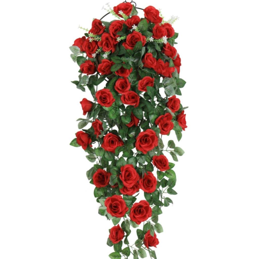 Artificial Rose Vine Wall Hanging for Living Room Decoration
