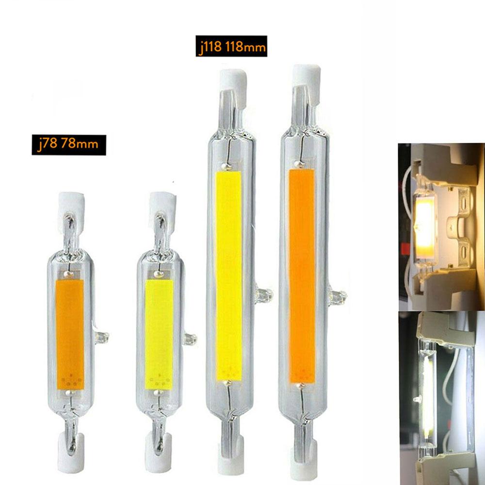 

Dimmable R7S 118mm COB Mini Glass Tube LED 15W 9W Replace Halogen Lamp R7S 78mm Powerful Led Spot Light Bulb 110V