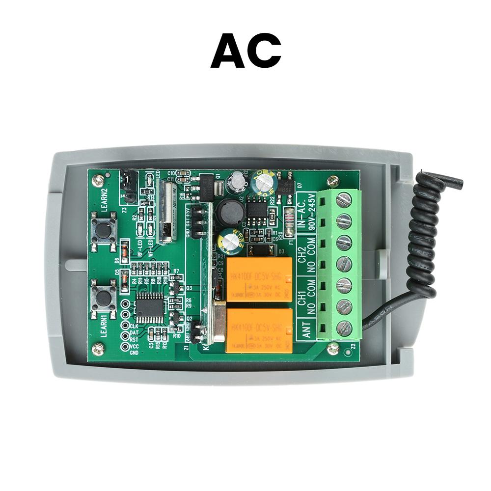 Tuya Wifi Universal Garage Remote Control 433MHz Receiver 2CH For 433.92MHz Garage Door Opener Gate Control Transmitter Switch