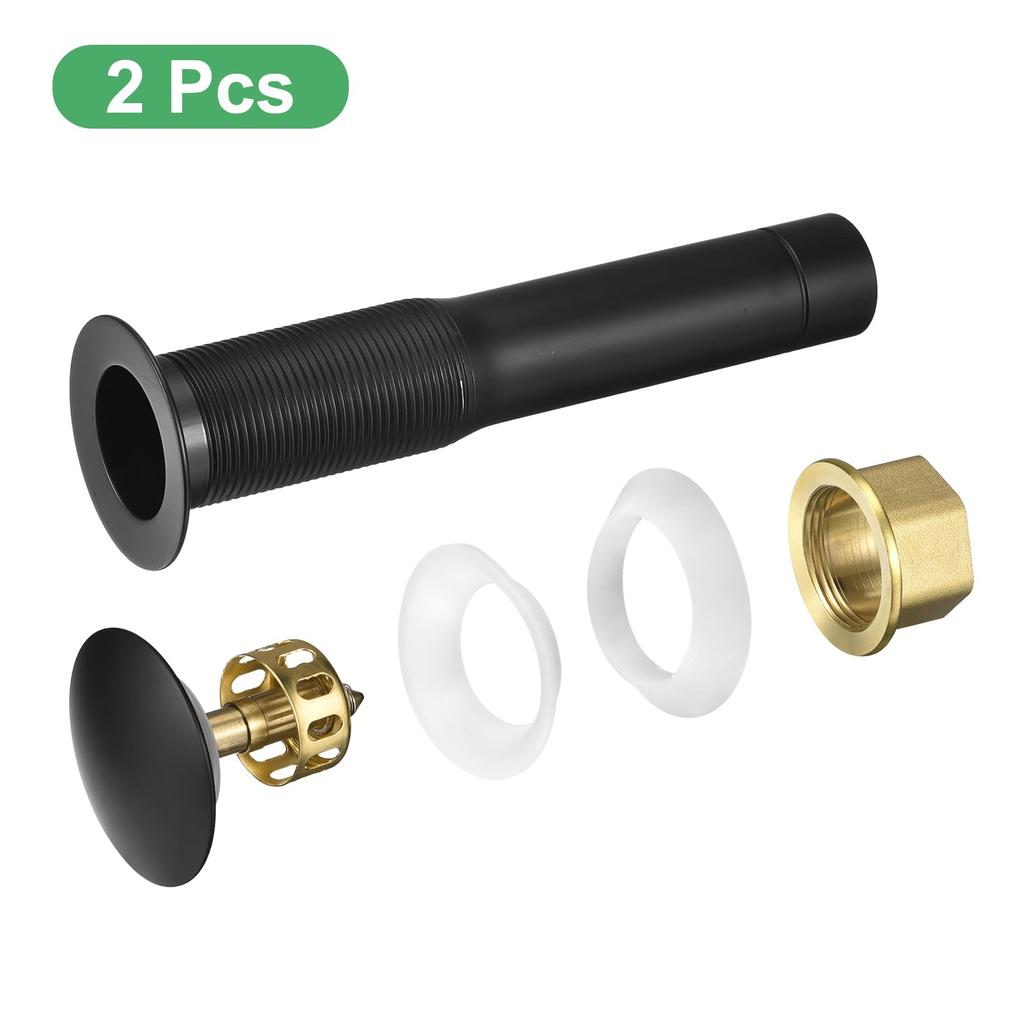 uxcell Bathroom Sink Drain Pipe Bathroom Sink Stopper for Bathroom Sink Sink Drain Assembly No Overflow Rustproof Brass and 304 Stainless Steel