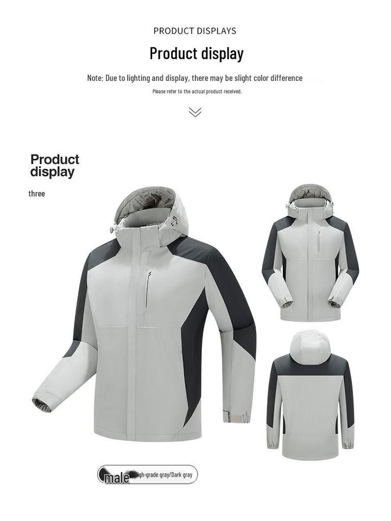 Heated Graphene Cotton Ski Jacket - Windproof Winter Wear for Couples