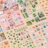 6 Sheets Adhesive Sticker Retro Decal Food Sticker Asthetic Decal Scrapbooking Sticker Cartoon Decal Fish Sticker
