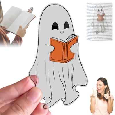 Marcador Fantasma Transparente Halloween Fantasma Fofo Marcador de Livro Gótico Acessório de Leitura para Presentes de Amante de Livros