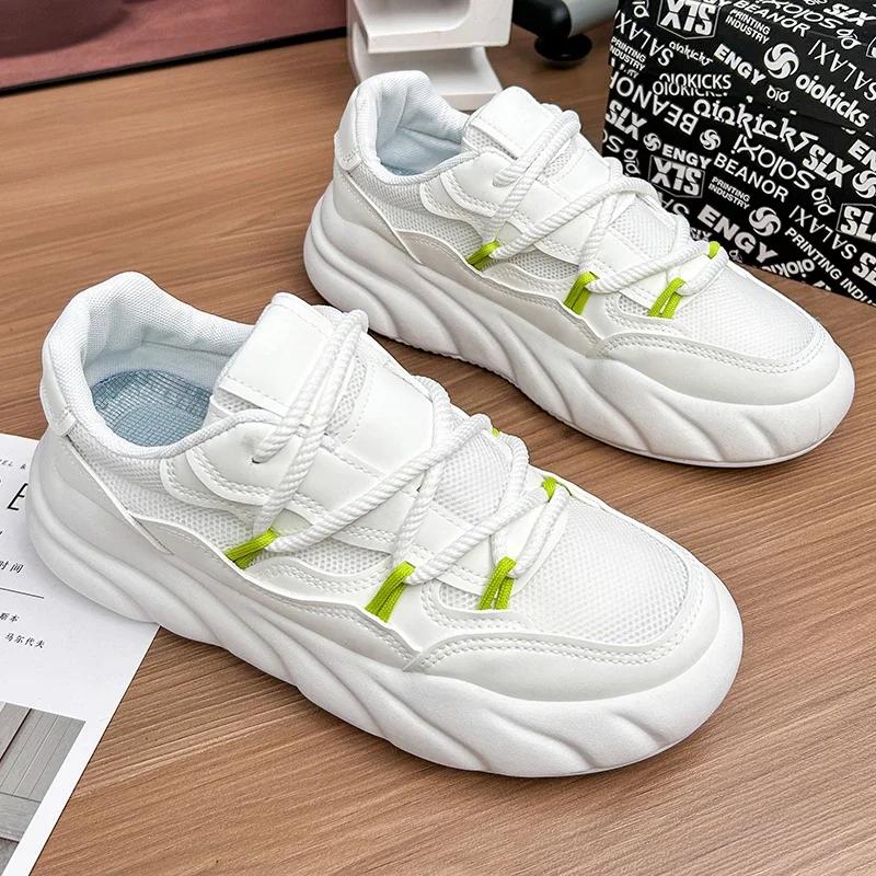 

Весенняя мода ретро гонконгский стиль толстая подошва мужская обувь для отдыха на природе студенческие спортивные легкие износостойкие скейтборд обувь 44 белый