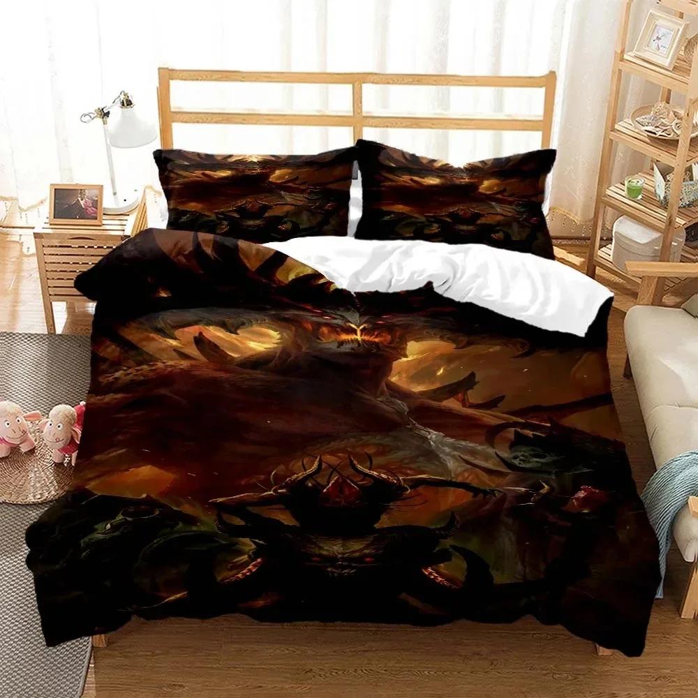 Game Diablo Bedding Set Boys Girls Twin Queen Size Duvet Cover Pillowcase Bed Kids Adult Fashion Home Textile Customizable
