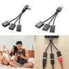 3 In 1 USB Splitter Cable, USB Power Splitter 1 Male To 3 Female USB 2.0 Adapter 1 To 3 USB Splitter USB Extension Cable
