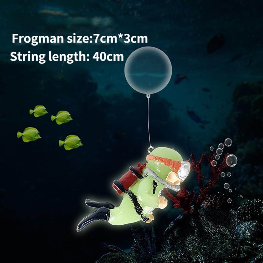 Resin Luminous Ornaments Floating Diver Simulated Underwater World Aquarium Fish Tank Landscaping Decorations