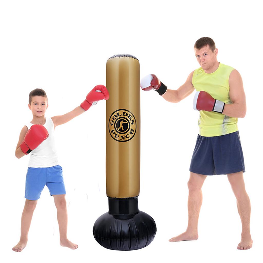 Inflatable Punching Tower Bag Free-standing Boxing Column Tumbler Sandbags Fitness Training for Children Teens Adult