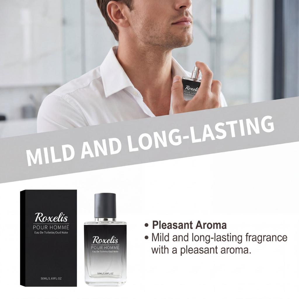 Men's Eau de Toilette 50ml Natural Long-Lasting Scent Unique Gentle Charm for Daily Date Commute