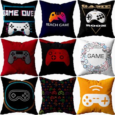 Gamer Game Controller Joypad Joystick Kissenbezug rot kariert Dekokissenbezüge 45x45cm Game Stick Play Video Shirt Druck