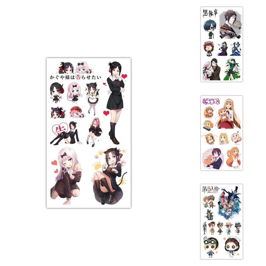 Exquisite Anime Mini Tattoo Aufkleber mit charmanten Zeichentrickfiguren für einen einzigartigen Ausdruck