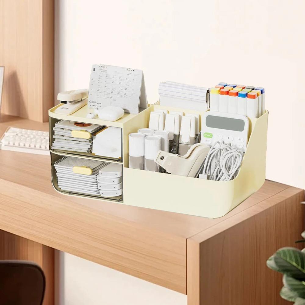 with Drawers Desktop Storage Organizer Multifunctional Student Stationery Shelf Bathroom