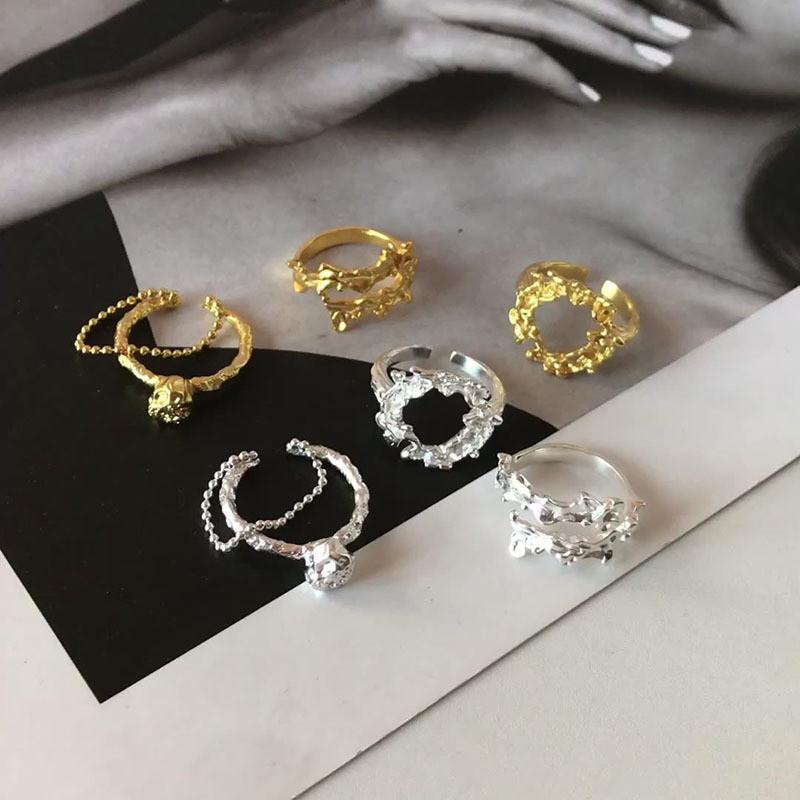 Stylish Copper Geometric Ring For Women With Adjustable Open Design And Trendy Elements