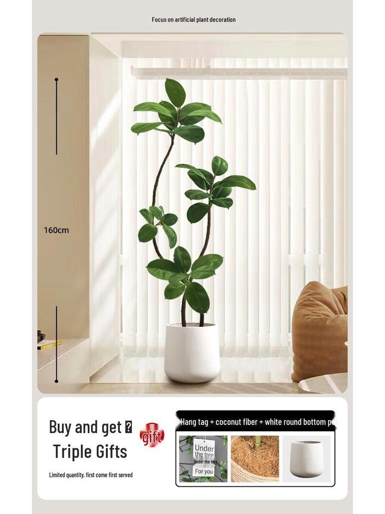 Luxurious Large Faux Green Plant Decoration for Indoor Use